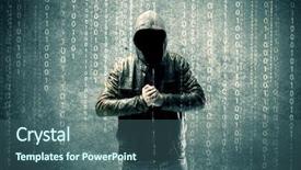  Presentation with anonymous - Amazing PPT theme having bad guy - adult online anonymous internet hacker backdrop and a ocean colored foreground