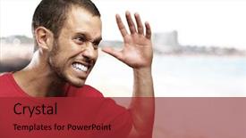  Presentation with angry - PPT theme consisting of bad guy - angry young man background and a  colored foreground
