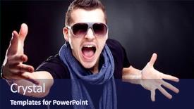  Presentation with dark blue - Slide deck enhanced with bad guy - fashion man wearing a blue background and a navy blue colored foreground