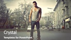  Presentation with city street - PPT layouts having salad of red and yellow organic cherry tomatoes with olive oil and balsamic sauce background and a gray colored foreground