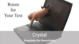  Presentation with computer room - PPT theme consisting of bad guy - internet help concepts a human background and a gray colored foreground