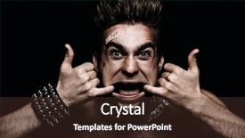  Presentation with antisocial - Presentation theme with bad guy demonstrating antisocial behavior background and a tawny brown colored foreground