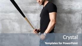  Presentation with bad - PPT theme consisting of bad guy standing at concrete background and a gray colored foreground