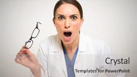  Presentation with angry workers - Slide set enhanced with bad habit - angry doctor portrait background and a light gray colored foreground