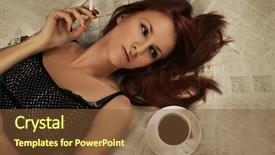  Presentation with smoking and alcohol - Audience pleasing presentation consisting of bad habit - beautiful young woman smoking cigarette backdrop and a tawny brown colored foreground