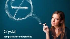  Presentation with smoking - Presentation theme enhanced with bad habit - pretty young lady smoking unhealthy background and a  colored foreground