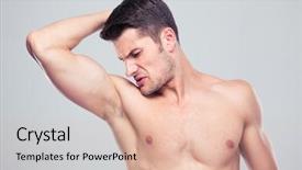  Presentation with spider man - Audience pleasing presentation theme consisting of bad hygiene - handsome young man sniffing his backdrop and a lemonade colored foreground