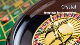  Presentation with cylinder - Slide deck featuring bad investment - cylinder of a roulette gambling background and a tawny brown colored foreground