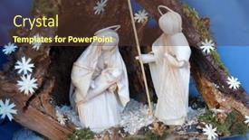  Presentation with nativity - PPT theme consisting of bad-ischl-austria-december-14 background and a tawny brown colored foreground