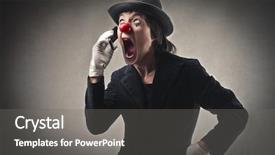 Presentation with clown - Colorful presentation theme enhanced with bad joke - angry clown screaming backdrop and a gray colored foreground