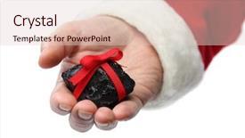  Presentation with coal - Colorful PPT theme enhanced with bad joke - coal with red ribbon backdrop and a lemonade colored foreground