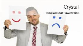  Presentation with person cry - Theme with bad joke - cry or laugh background and a  colored foreground