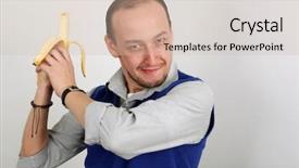  Presentation with gangster - Cool new presentation theme with bad joke - gangster holding banana gun backdrop and a soft green colored foreground