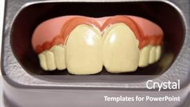  Presentation with teeth - Slides having bad joke - plastic gag teeth background and a  colored foreground