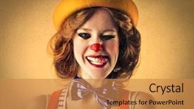  Presentation with clown - Beautiful slide set featuring bad joke - smiling clown backdrop and a gold colored foreground