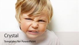  Presentation with angry child - Presentation consisting of bad kids - angry child on white background background and a coral colored foreground