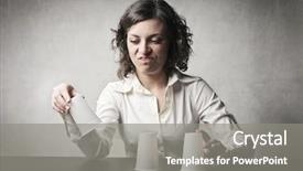  Presentation with conjuring - Audience pleasing presentation design consisting of bad luck - disappointed woman losing backdrop and a gray colored foreground