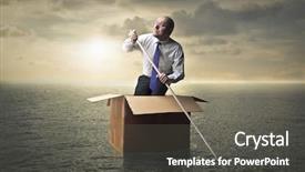  Presentation with adrift - Colorful slide set enhanced with bad luck - man being adrift backdrop and a dark gray colored foreground