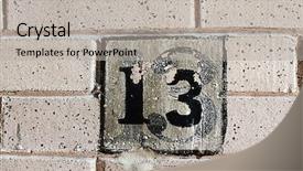  Presentation with brick wall - Amazing slide deck having bad luck - number 13 painted over many backdrop and a light gray colored foreground