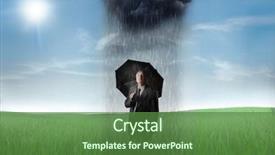  Presentation with sunny sky - Slide set enhanced with bad luck - sad senior businessman background and a tawny brown colored foreground