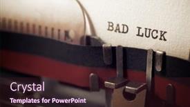  Presentation with bad - Theme featuring bad-luck-phrase-written background and a wine colored foreground