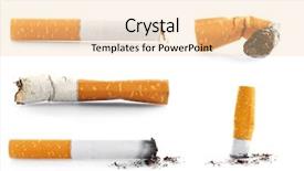  Presentation with cigarette - Theme enhanced with bad lung - collage of cigarette butts background and a lemonade colored foreground