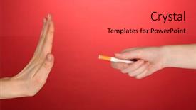 Presentation with stop smoking - Slides having concept stop smoking on red background background and a light gray colored foreground