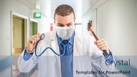  Presentation with bad teachers - Audience pleasing PPT theme consisting of bad-masked-doctor-holding backdrop and a light blue colored foreground
