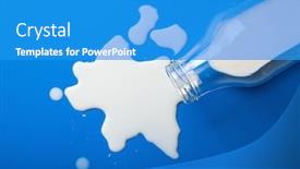  Presentation with milk dairy - Beautiful PPT theme featuring bad-milk-lactose-intolerance-allergy backdrop and a teal colored foreground