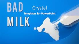  Presentation with lactose - PPT theme with bad-milk-word-text-letters background and a teal colored foreground
