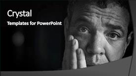  Presentation with mood management power point - Presentation theme having bad mood mature men closeup background and a black colored foreground