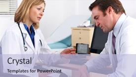  Presentation with bad news - PPT theme having bad news - american doctor talking to depressed background and a light blue colored foreground