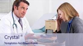  Presentation with elderly american indians - Audience pleasing presentation design consisting of bad news - american doctor talking to depressed backdrop and a sky blue colored foreground