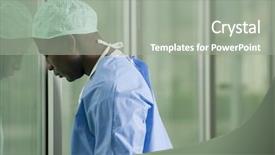  Presentation with tired runner - Audience pleasing presentation theme consisting of bad news - depressed tired male surgoen backdrop and a gray colored foreground