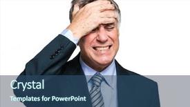  Presentation with bad news - PPT layouts consisting of bad news - desperate businessman portrait background and a ocean colored foreground