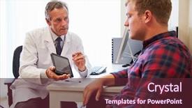  Presentation with doctor and patient medical consultation - Amazing presentation design having bad news - patient having consultation with male backdrop and a tawny brown colored foreground