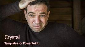  Presentation with bad news - Colorful slides enhanced with bad news sad surprised man backdrop and a wine colored foreground