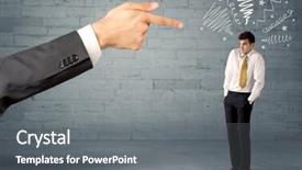  Presentation with brick wall - Presentation theme enhanced with bad order - boss firing employee concept background and a  colored foreground