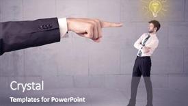  Presentation with glowing light bulb light bulb - Amazing PPT theme having bad order - huge ordering hand pointing backdrop and a gray colored foreground