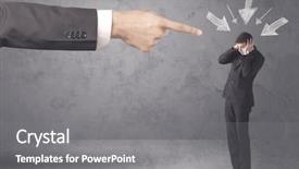  Presentation with arrows - Presentation design with bad order - office boss blaming young amateur background and a gray colored foreground