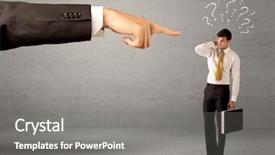  Presentation with understanding - Presentation having bad order - young amateur confused businessman not background and a gray colored foreground