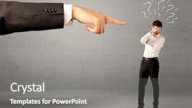  Presentation with understanding - Presentation theme having bad order - young amateur confused businessman not background and a gray colored foreground