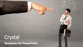  Presentation with question marks - PPT theme consisting of bad order - young amateur confused businessman not background and a gray colored foreground