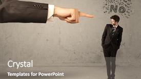  Presentation with employee - Colorful PPT layouts enhanced with bad order - young employee disagreeing and arguing backdrop and a gray colored foreground