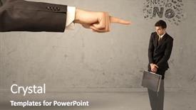 Presentation with employee - Beautiful PPT theme featuring bad order - young employee disagreeing and arguing backdrop and a gray colored foreground
