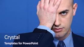  Presentation with headache - Beautiful PPT theme featuring bad people - business man headache backdrop and a  colored foreground