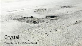  Presentation with road quality - Audience pleasing presentation theme consisting of bad quality road with potholes backdrop and a light gray colored foreground