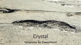  Presentation with road quality - Audience pleasing slide set consisting of bad quality road with potholes backdrop and a mint green colored foreground