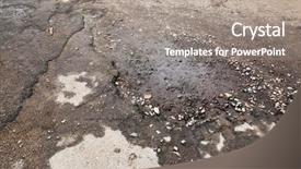  Presentation with road quality - Amazing slide deck having bad quality road with potholes backdrop and a gray colored foreground