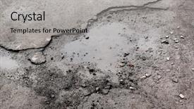  Presentation with road quality - Audience pleasing slide deck consisting of bad quality road with potholes backdrop and a light gray colored foreground